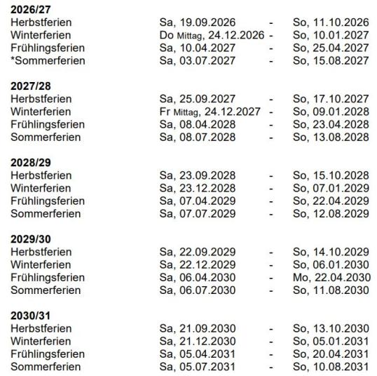 Ferienplan